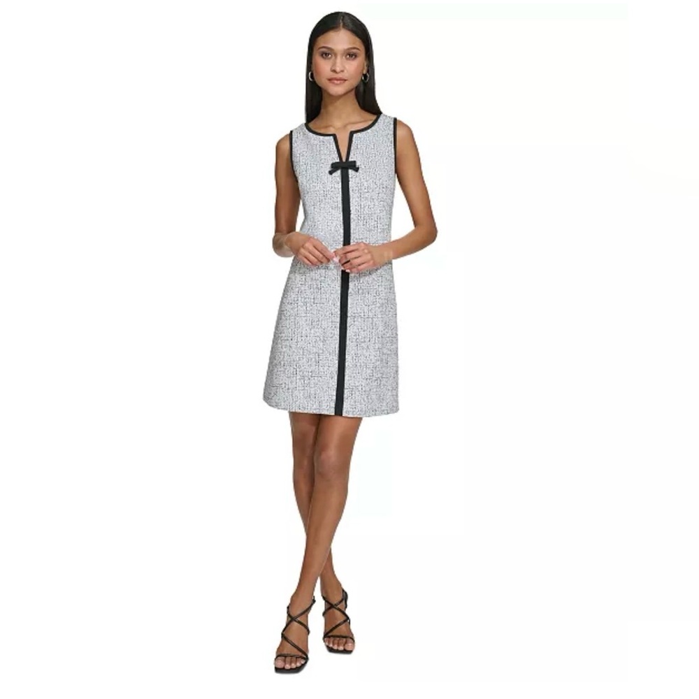 Karl Lagerfeld Black and White Dress with Contrast Trim Size 2